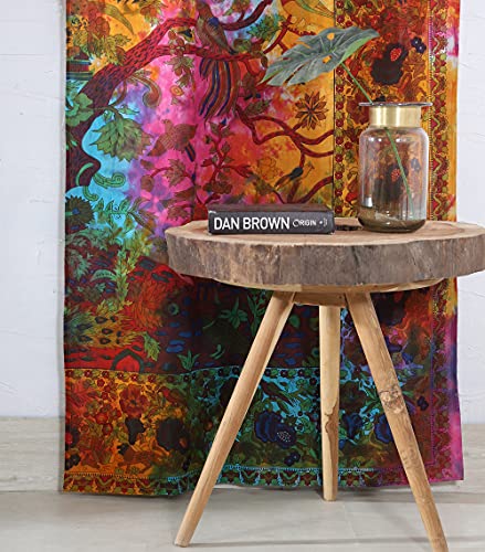 Popular Handicrafts Indian Hippie Bohemian Beautiful Tree of Life Tie Dye Mandala Curtain Panels Multi Color - color: Multi Color, size: 42"W x 100"L (Pack of 2)