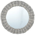 Mirror Natural Wicker, Glass 27.6 in Decorative Inlays Mirror, Mirrors, 287629