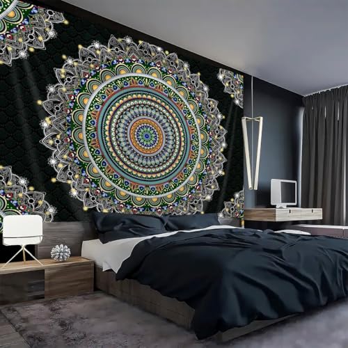 FENDROM Mandala Tapestry Wall Hanging Psychedelic Aesthetic Indian Hippie Wall Decor Bohemian Wall Art Boho Home Decoration for Bedroom Living Room Dorm - color: Y09, size: 59"L x 51"W