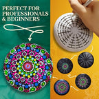 Mandala Rock Painting Kit – Mandala Dotting Tools Set - 5 Large Wooden Rocks + 6 Stencils + Acrylic Paints - Relaxing Arts and Crafts for Adults Women - DIY Hobbies Art and Projects Dot Art Kit