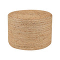 Jute Pouf Ottoman - Briaded Boho Pouf Ottoman Foot Rest - Poofs/Ottomans Furniture Decor - Ottomans Pouffe for Bedroom - Poufs for Living Room - (18"x18"x12")