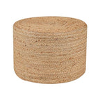 Jute Pouf Ottoman - Briaded Boho Pouf Ottoman Foot Rest - Poofs/Ottomans Furniture Decor - Ottomans Pouffe for Bedroom - Poufs for Living Room - (18"x18"x12")