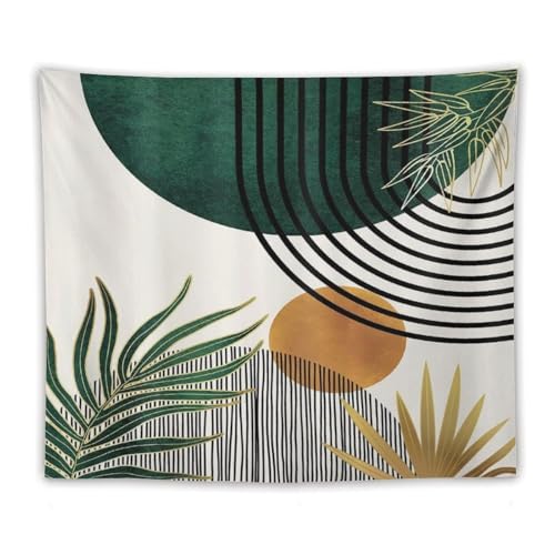 Boho Leaf Tapestry,Mid Century Abstract Leaves Tropical Palm Botanical Modern Minimalist Geometric Wall Hanging Neutral Home Decor Art for Living Room Bedroom Dorm 40"x30" - color: Boho Leaf-17, size: W40xL30in