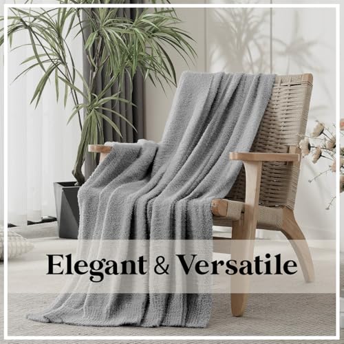 Ultra Soft Throw Blanket for Couch & Bed – Lightweight Fleece Blanket for Aesthetic Room Décor, Cozy Winter Blanket, Gift for Mom or Women - Dove Grey, 50x60 Inches - color: Dove Gray