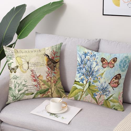 wyooxoo Spring Pillow Covers 20x20 Set of 4 Farmhouse Pillow Covers Outdoor Decorative Throw Cushion Case for Sofa Couch Living Room - color: Color G, size: 20" x 20" (Pack of 4)