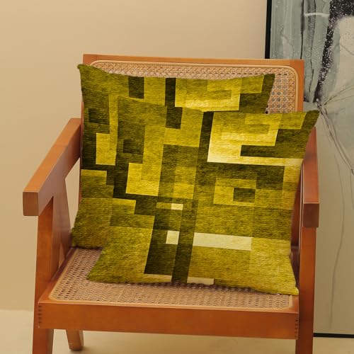 BETGINY Mustard Yellow Pillow Covers 20x20, Abstract Art Outdoor Decorative Throw Pillows for Couch, Modern Geometry Decor Cushion Cover 2 Pcs Soft Farmhouse Square Pillowcase for Bed Car Safa - color: Mustard Yellow, size: 20" x 20" (Pack of 2)