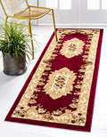 Unique Loom Versailles Collection Area Rug - Henry (2' 7" x 10' Runner Red/Brown) - color: Red/Brown, size: 2'7" x 10' (Runner)