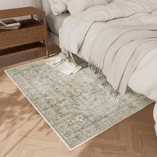 Machine Washable Throw Rugs for Entryway: Door Mat Indoor Entrance 2x3 Small Rug Stain Resistant Non-Slip Low Pile Soft Carpet for Kitchen Front Door Indoor Entry Bathroom Bedroom - color: Brown and Cream, size: 2' x 3' (Rectangular)