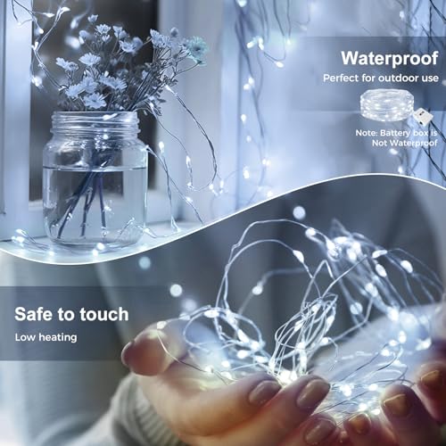 kolpop 6 Pack LED Fairy Lights Battery Operated, Mini Twinkle String Lights Battery Powered Waterproof for Christmas Mason Jars Party,Cool White - color: Cool White, size: 6 Pack