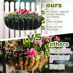 2PCS 30Inch Upgraded Planter Basket Liners Fabric Window Box Liners Felt Trough Planter Black Flower Basket Liner Non-Woven Hanging Plant Liner for Planters Garden Fence - Avoid Bird Nesting - size: 2PCS 30 Inch