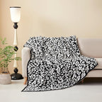 MH MYLUNE HOME Ultra Soft Leopard Throw Blanket (50x60 inches) Microfiber Blanket Plush Warm Reversible Cheetah Blanket Leopard Pattern Throw for Couch Bed Sofa - Black and White, 50"x60" - color: Leopard Black White, size: 50"x60" - 550 GSM