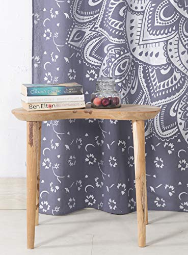 Popular Handicrafts Indian Hippie Bohemian Beautiful Ombre Color Mandala Curtain Panels Grey Silver - color: Grey Silver, size: 38"W x 83"L (Pack of 2)