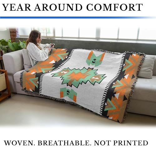 Pure Country Weavers Copper Cactus - Western Tapestry Throw Blanket Woven from Cotton - Made in The USA (72x54) - color: Copper Cactus