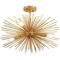 Modern Sputnik Chandelier Ceiling Light Fixture,4-Light Gold Semi Flush Mount Ceiling Light,20in Solid Metal Starburst Satellite Urchin Chandelier for Entry Dining Room Bedroom Kitchen Foyer - color: Gold 20" 4-Light