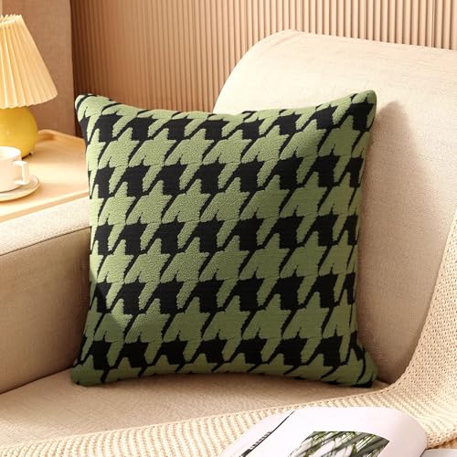 Soft Flannel Lightning Pattern Pillow Covers Decorative Throw Cushion Case for Sofa Couch Living Room with Hidden Zipper - color: Green01