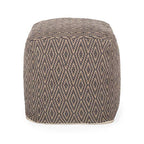Foamma Pouf Ottoman Grey+Brown, 15"x15"x15" - Square Ottoman Foot Rest for Living Room and Bedroom, Pouf Footstool, Foot Rest for Couch, Boho Furniture for Home - color: Grey + Brown