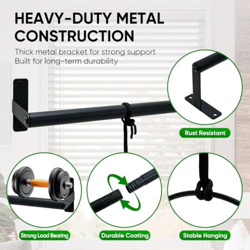 Hanging Planters for Indoor Plants with 4 Pots, Adjustable Window Plant Rod, Space-Saving Herb Garden Holder for Wall or Ceiling Mount (40in-4 Hanging basins)