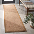 SAFAVIEH Natural Fiber Collection Runner Rug - 2' x 6', Natural Brown, Sisal, Woven Design with Border (NF525B) - color: Natural, size: 2' x 6' (Runner)