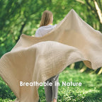 EMME Cotton Throw Blanket for Couch Soft Muslin Blankets 50"x60" Lightweight Breathable Blanket Beige All Season Gauze Blanket - color: 02 - Beige, size: Throw (50" x 60")