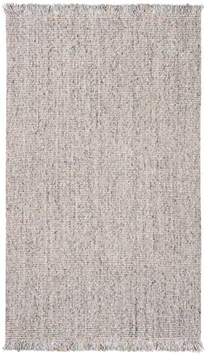 SAFAVIEH Natural Fiber Collection Accent Rug - 2' x 3', Grey & Natural, Handmade Woven Fringe Jute, Ideal for High Traffic Areas in Entryway, Living Room, Bedroom (NF826F) - color: Grey/Natural, size: 2' x 3' (Rectangular)