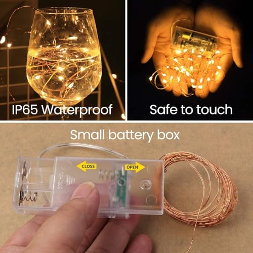 innotree 6 Pack LED Fairy String Lights Battery Operated with Timer, 10Ft 30LEDs Battery Powered Copper Wire Mini Firefly Twinkle Lights for Bedroom, Christmas, Wedding, Party Decoration, Warm White