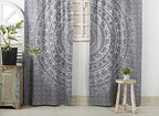 Popular Handicrafts Printed Curtains Panels Set of 2 Indian Hippie Bohemian Beautiful Elephant Mandala Curtain Panels Grey Silver 42x100 Inch - color: Grey Silver, size: 42"W x 100"L (Pack of 2)