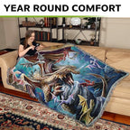 Pure Country Weavers Dragon Clan Woven Blanket by Anne Stokes - Fantasy Gift Cotton Tapestry Throw - Made in The USA - 72" x 54" - color: Clan, size: 72" x 54"