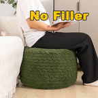 Asuprui 20x14 Inch Unstuffed Ottoman Pouf Cover – Lightweight Foot Rest, Floor Bean Bag Chair, Storage Pouf for Living Room, Bedroom & Balcony (Filler Not Included) (Green) - color: Green