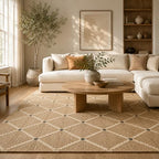 Hand Woven Jute Rug 10'x14' Area Rug - Rectangular Handcrafted Premium Geometric Design, Indoor Reversible Natural Fiber Rugs - Rustic Farmhouse Carpet for Living Room, Hallway, Bedroom - Natural - size: 10' x 14' (﻿Rectangular)