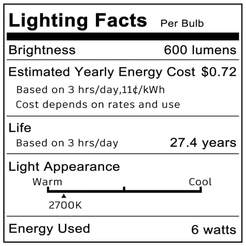 E12 Dimmable 6 Watt LED Light Bulb AC120V 600lm Warm White 2700K 60 Watt Halogen Equivalent T6 C7 Candelabra E12 Small Base for Ceiling Fan Chandelier Pendant Wall Sconces Salt Lamp, 4 Pack - color: 2700k Warm White, size: 6 Watt-Dimmable-4 Pack