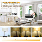 3-Way Dimmable Touch Control Table Lamp with 2 USB Ports and AC Power Outlet Modern Bedside Nightstand Lamp Fabric Shade and Metal Base for Guestroom Bedroom Living Room LED Bulb Included Warm White - color: Cream