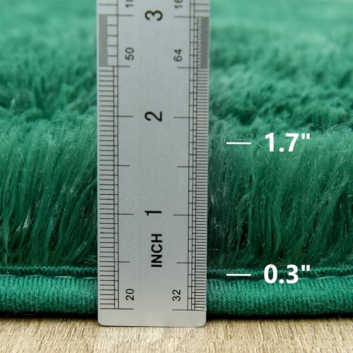 Awaytail Fluffy Lightweight 2x3 Feet, Blackish Green Under Desk Rug, Upgrade Anti-Skid Rectangular Rug for Boys Room - color: Blackish Green, size: 2' x 3' (Rectangular)