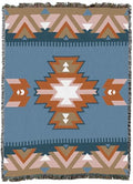 Pure Country Weavers Sunset Canyon - Western Tapestry Throw Blanket Woven from Cotton - Made in The USA (72x54) - color: Blue Jean