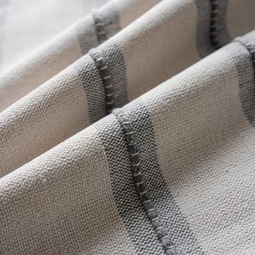 Cethom Boho Throw Pillow Covers 18x18 Set of 2, Grey Striped Decorative Pillow Cases for Couch Chair Bed, Textured Farmhouse Modern Accent Cushion Covers for Living Room Bedroom Sofa Home Decor - color: Grey, size: 18" x 18" (Pack of 2)