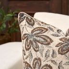 Yangest Flower Pillow Cover 20 x 20 Inches, Nature Chenille Square Throw Pillow Cover Soft Luxury Neutral Accent Couch Pillow Cover for Living Room Bedroom, Beige - color: Beige, size: 20" x 20" (Pack of 1)