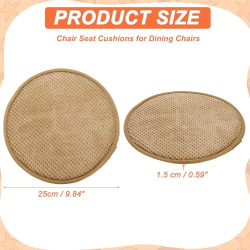 uxcell Round Stool Cushion, 10 x 10 Inch Round Seat Pads with Elastic Straps, Anti-Slip Soft Round Pad Chair Seat Cushions for Dining Chairs Kitchen Bar High Stool, Khaki - color: Khaki, size: 10 x 10 Inch