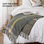 BATTILO HOME Olive Green Plaid Throw Blanket for Couch - Army Green Plaid Blanket Buffalo Checkered Blankets - Lightweight Farmhouse Outdoor Throw Blankets for Bed, Sofa 50"x60" - color: Army Green