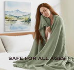 KyraHome 100% Organic Cotton Throw Blankets, 60"x80", Pre-Washed Plant Dyed, Lightweight Gauze Soft Muslin Blankets, Adults, Picnic, Travel, Summer, All Season, Sage Green - color: Sage Green, size: Large Throw