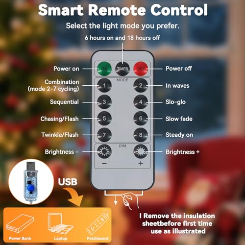 Twinkle Fairy Lights 8 Modes with Remote and Timer 33ft 100LED USB Plug in String Lights Waterproof String Lights for Bedroom Indoor Wreath Party Wedding Christmas Decoration, Purple - color: Purple, size: 2 Pack