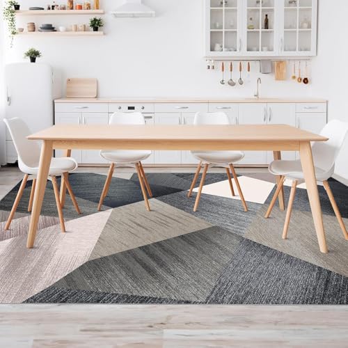 HOMFINE Washable Modern Area Rug - Geometric Style 9x12 Rugs for Living Room, Bedroom, Machine Washable Rug Soft Non Slip Non Shedding Area Rug - Green, 9'x12' - color: Green, size: 9' x 12' (Rectangular)