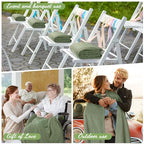 Buryeah 12 Pcs Flannel Throw Blanket Bulk 50 x 60 Inch Wedding Throw Blanket Soft Lightweight Winter Blankets with Striped Ribbed for Sofa Room Couch Donation Homeless Gifts (Sage Green) - color: Sage Green