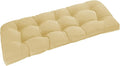 downluxe Outdoor Bench Cushion for Patio Furniture, Water Resistant Tufted Overstuffed Porch Swing Cushions, Thick Outdoor Loveseat Cushions, 44" X 19" X 5", Khaki, Set of 1