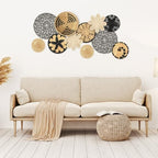Tatuo 11 Pcs Boho Wall Basket Decor Bulrush Woven Wall Hanging Art Round Farmhouse Rustic Handmade Wicker for Summer Home, Bedroom, Living Room, Kitchen Decorations, Multi Sizes(Fresh) - style: Fresh