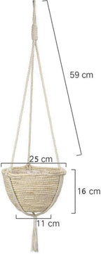 Natural Hanging Seagrass Plant Baskets, Macrame Plant Hangers, Indoor Boho Plant Hanger, for Indoor Outdoor Home Decorations Fence Planters Plant Flower Pots