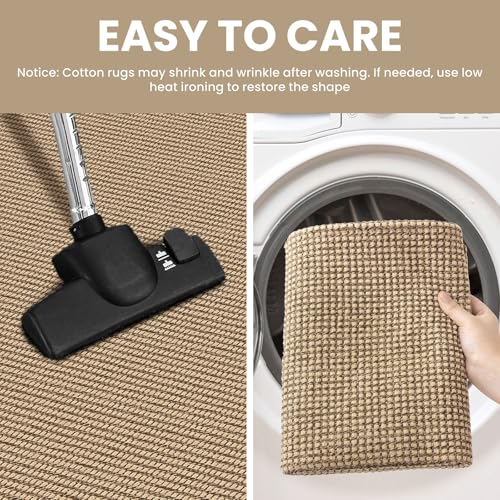 IOHOUZE Small Area Rug 2x3 Washable Woven Rugs for Entryway Non Slip Rubber Backed Kitchen Rugs Indoor Outdoor Doormat Throw Rug Floor Carpet for Entrance Front Door, Orange/Tan/Brown - color: Orange/Tan/Brown, size: 2' x 3' (Rectangular)