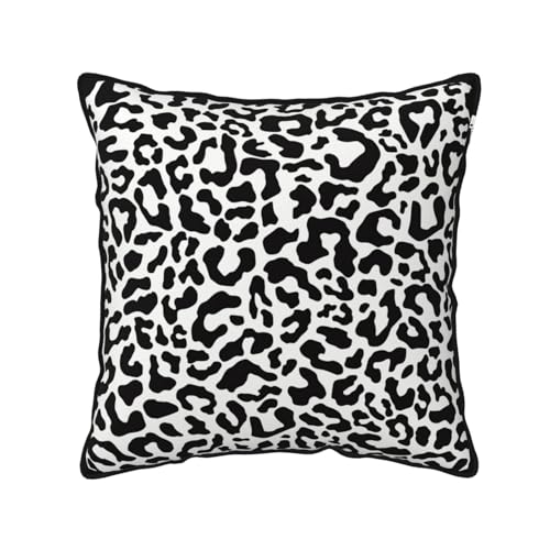 Animal Print Leopard Cheetah Velvet Throw Pillow Cover 18"x18" Decorative Square Pillowcase Black and White Cushion Covers for Bed Sofa Living Room Car Home Deco - color: Black and White Animal Print Leopard Cheetah, size: 18" x 18" (Pack of 1)