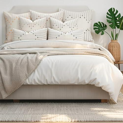 Boho Outdoor Throw Pillow Covers 20x20 Set of 2,Soft Resistant Washable | Textured Woven Cotton Decorative Cushion Covers with Fringe Tassel,for Couch Sofa Bed Patio, Farmhouse Modern Decor, Khaki - color: Khaki, size: 20" x 20" (Pack of 2)