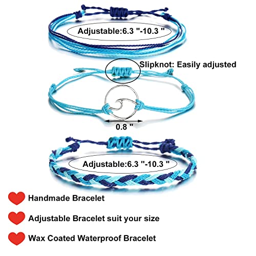 choice of all String Bracelets for Women Boho Wave Surfer Beach Wear Cute Bracelets Set Summer Friendship Jewelry Accessories Beach Stuff - color: I1：16 pcs black blue wave bracelets