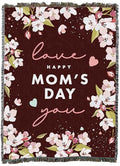 Pure Country Weavers Mom's Day Cherry Blossoms - Burgundy Blanket - Gift Tapestry Throw Woven from Cotton - Made in The USA (60X80) - color: Cherry Blossoms - Burgundy, size: 60x80