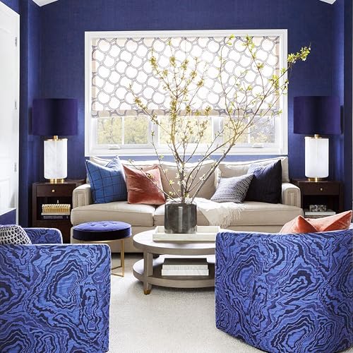 GO&SO Dark Blue Velvet Drum Lamp Shade Set of 2 Medium 13" Top x 13" Bottom x 10" High(Spider) Modern Lamp Shades for Table Lamps & Bedside Lamp Replacement Lampshade Required Assembly - color: Blue, size: 13*13*10 inch-2 Pack